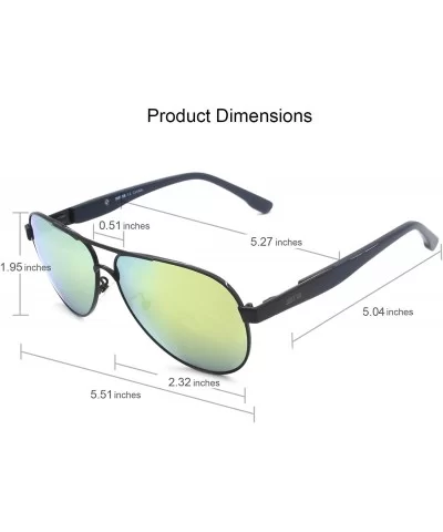 Unisex Classic Aviator Style Polarized Sunglasses with Spring Hinge - 100% UV Protection - C618W40QW26 $22.19 Aviator