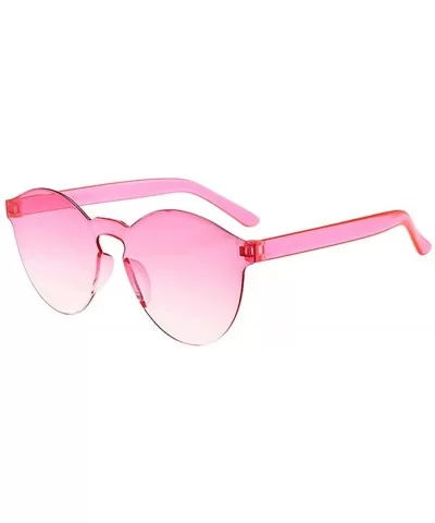 Unisex Fashion Eyewear Frameless Sunglasses Vintage Glasses - Pink - CN197454XLA $12.29 Sport