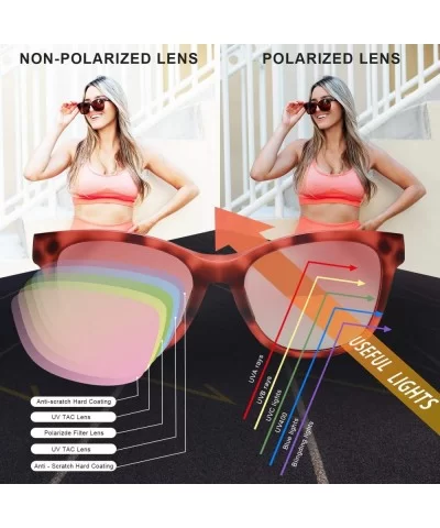 Womens Sport Polarized Sunglasses Square TR90 Frame UV400 Lenses SJ2089 - CT194XT0RL9 $24.19 Square