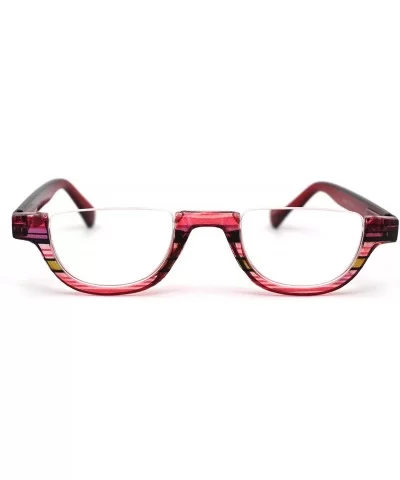 Womens Plastic Upside Down Spring Hinge Crop Top Reading Glasses - Red - CA1962WXXEW $12.45 Oval