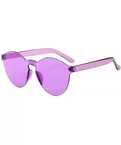 Unisex Fashion Candy Colors Round Outdoor Sunglasses - White Purple - C8199XDDRUD $25.37 Round