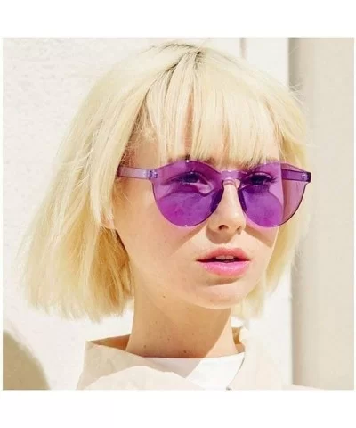 Unisex Fashion Candy Colors Round Outdoor Sunglasses - White Purple - C8199XDDRUD $25.37 Round