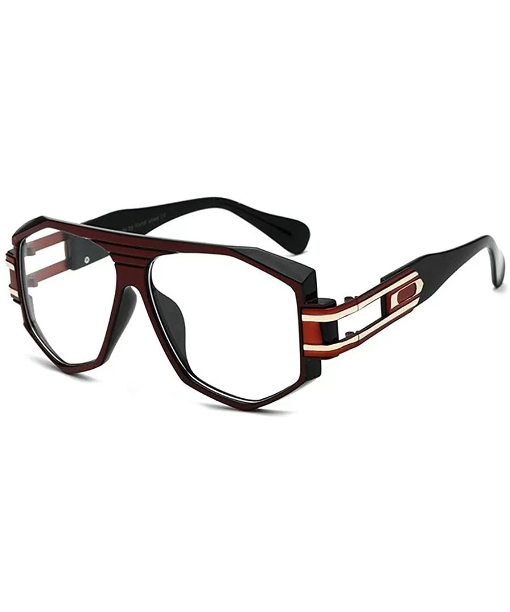 Oversized Square Sunglasses Unisex Flat Top Square Frame Shades NX - Black&clear - C318M3TYWAN $18.40 Square