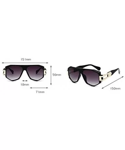 Oversized Square Sunglasses Unisex Flat Top Square Frame Shades NX - Black&clear - C318M3TYWAN $18.40 Square