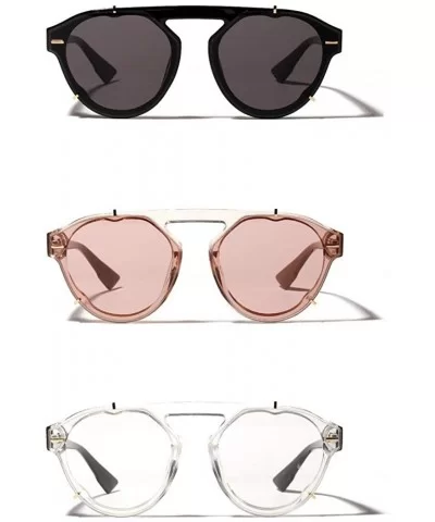 2019 new trend ladies retro round big frame frog mirror brand designer sunglasses UV400 - Black - C318MD55CXI $17.97 Round