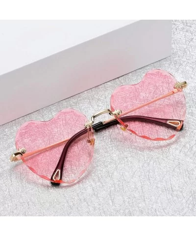 2018 Love Heart Sunglasses Women Fashion RimlSun Glasses Cute Sexy Gradient UV400 Party - C6 - CP197Y796ZD $28.14 Oversized