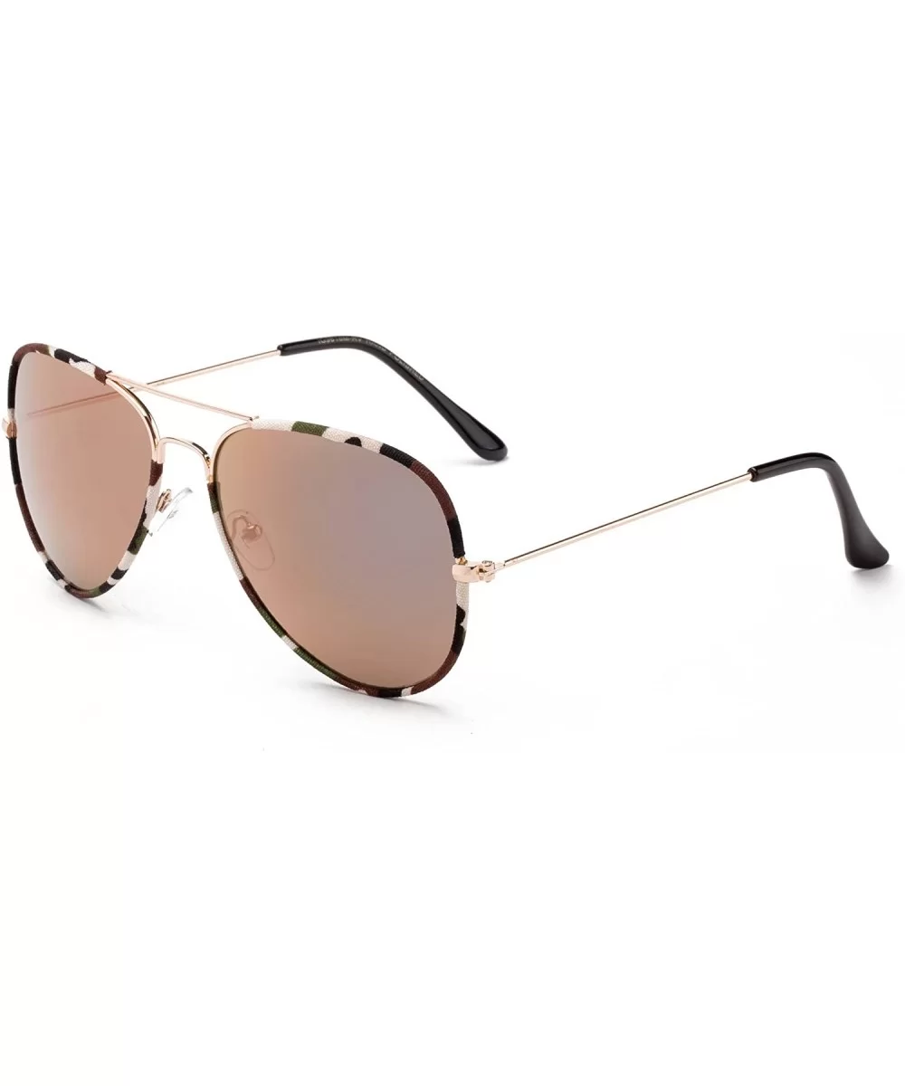 "Toi" Classic Pilot Style Fashion Sunglasses with Flash Lens - Dark Brown - CT12MCS6UWB $13.17 Aviator