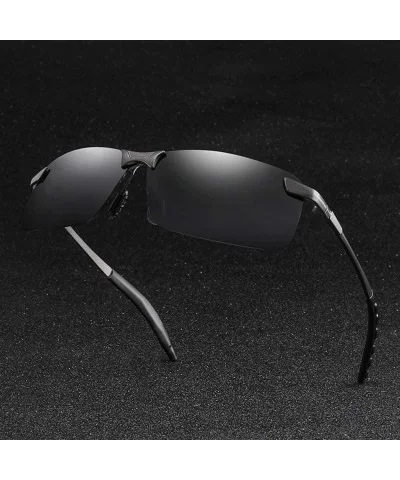 Men Polarized Photochromic Sunglasses Change Color Sun Glasses Day Night Vision Driving Goggles Male Rimless - C0199KANKHC $1...