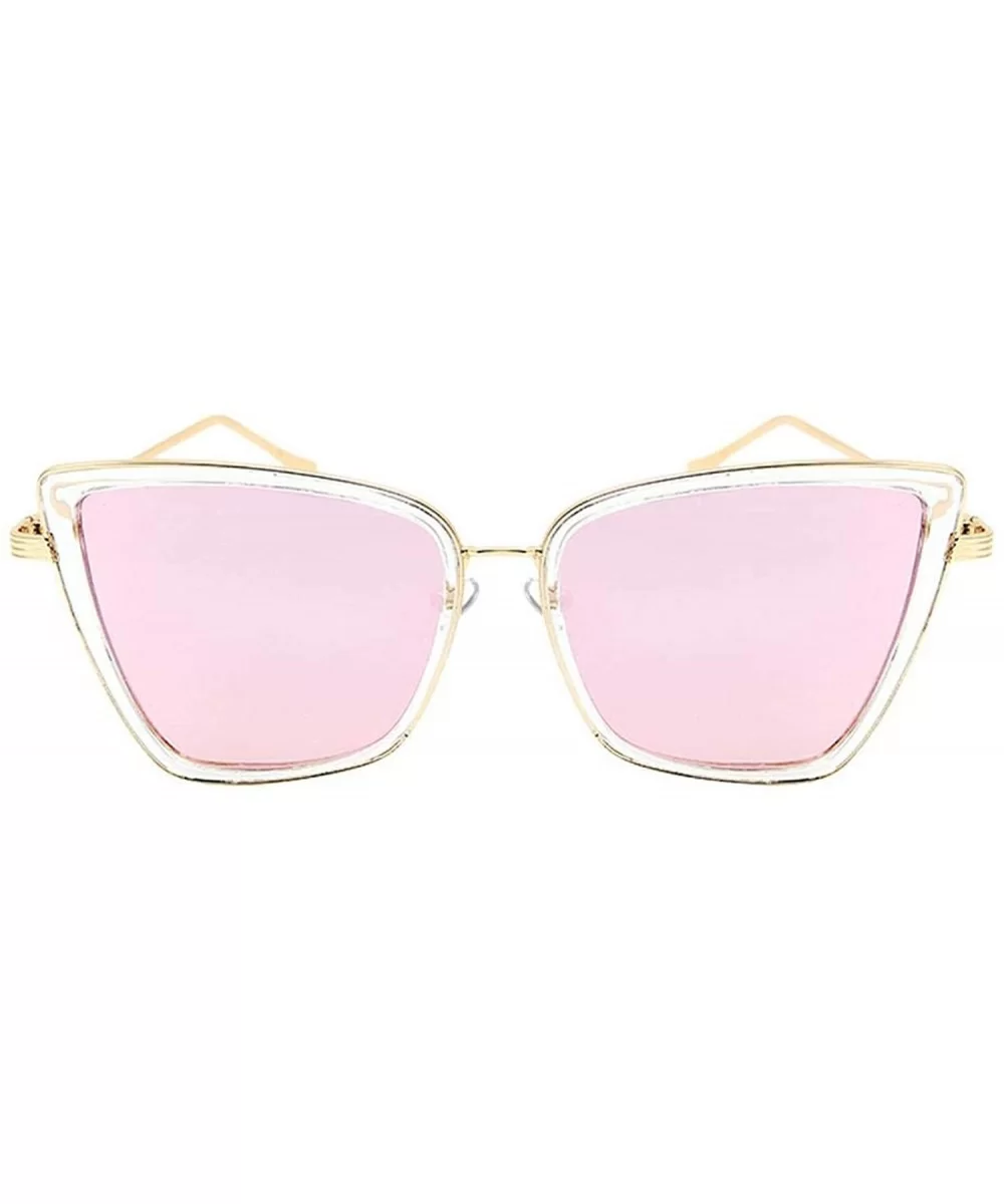 Cateye Sunglasses Women Vintage Metal Glasses Mirror Retro Lunette De Soleil Femme UV400 - C3 - CN19858MGCK $26.72 Square