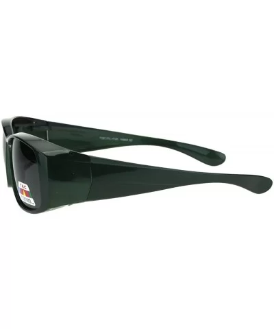 Polarized Womens Pearl Rectangular 58mm OTG Fit Over Sunglasses - Green - CX185DR5AC0 $17.25 Rectangular