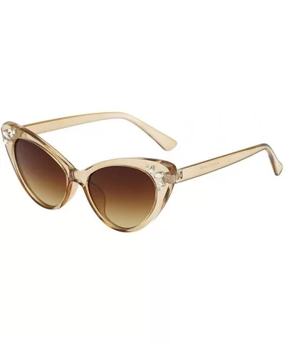 Women Vintage Eye Sunglasses Retro Eyewear Fashion Radiation Protection - B - CI18TLXXNGU $9.41 Wrap