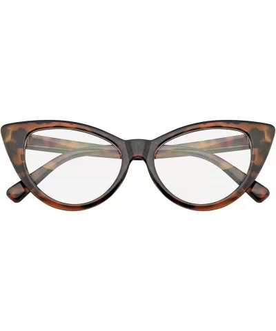 Fashion Classic Vintage Eyewear Cat Eye Designer Shades Frame Sunglasses - Clear Brown - CI12O79BHH1 $12.96 Oversized