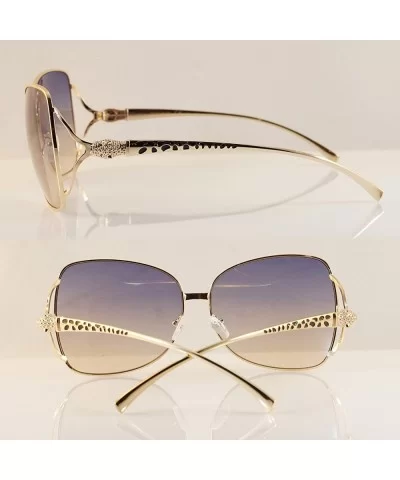 Muse Designer Fashion Open Temple Oversize Butterfly Sunglasses A104 - Purple Blue Gr - CG180LMQH6K $21.57 Oversized