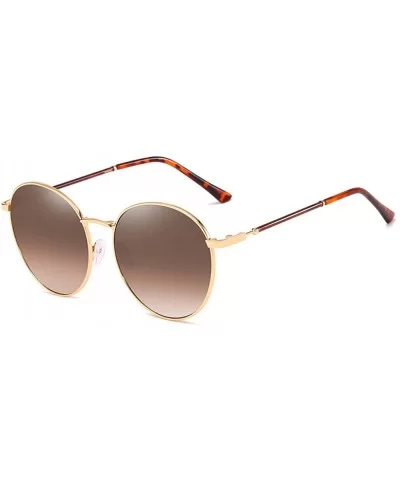 Women Sunglasses Retro Grey Drive Holiday Round Non-Polarized UV400 - Brown - CC18R94M8HL $12.25 Round