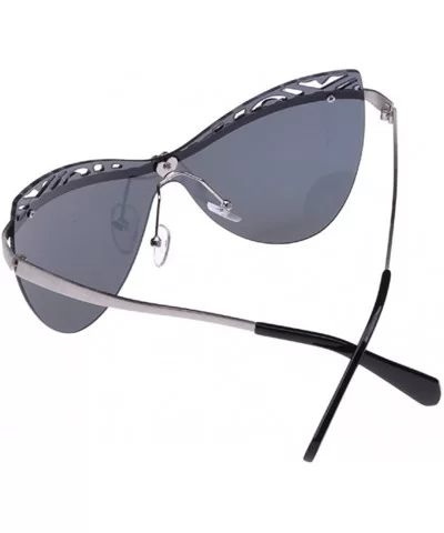 Lady Sunglasses Hollow Lens Diamond Frame Designed Lady Gaga Style - Silver/Grey - CR1219BBOUP $27.68 Butterfly