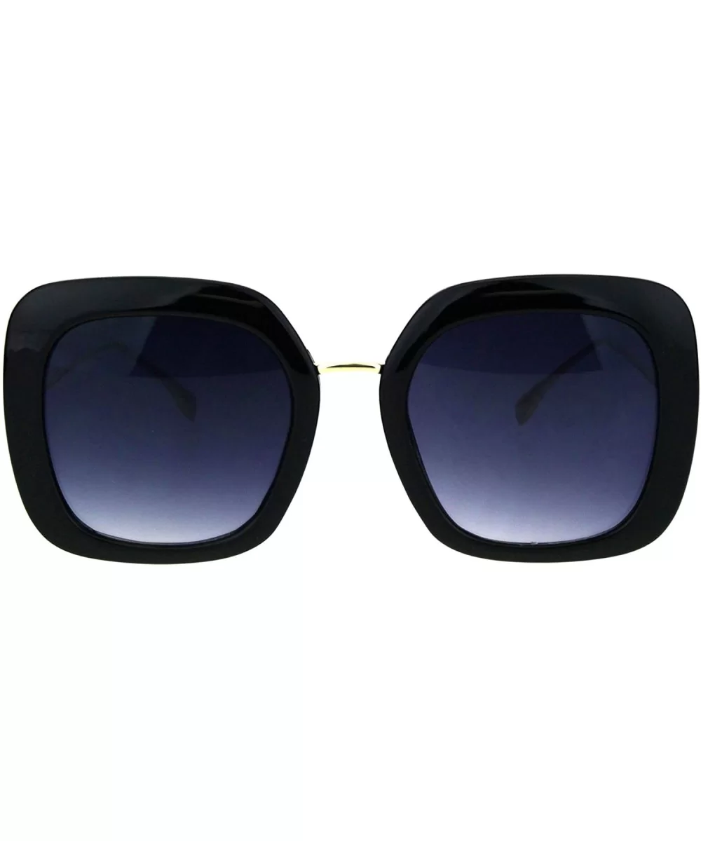 Oversized Square Designer Style Sunglasses Womens UV 400 Shades - Black (Smoke) - CA18IEDDODK $16.79 Square