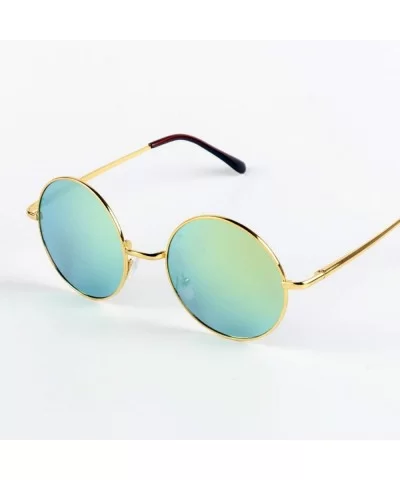 Small Round Sunglasses Women Glasses Lady Retro Metal Sun Yellow Vintage Tiny Female Men - 3 - CQ198ZS74GG $53.73 Aviator