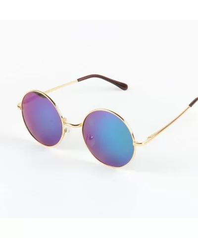 Small Round Sunglasses Women Glasses Lady Retro Metal Sun Yellow Vintage Tiny Female Men - 3 - CQ198ZS74GG $53.73 Aviator