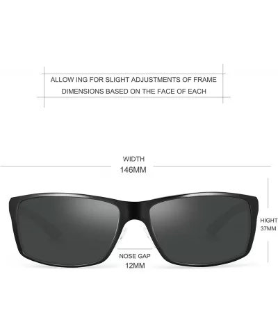 Polarized Sunglasses for Men Women- Adjustable Aluminum Metal Frame Driving Sunlasses - Black-black - C618T0HLQ62 $35.01 Rect...