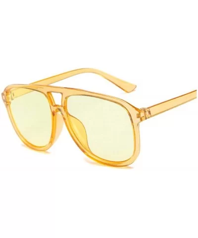 Vintage Oversized Square Sunglasses Women Retro Sunglass Rectangle Sun Glasses Candy Color Eyewears - Yellow - CT1985DQXSI $4...