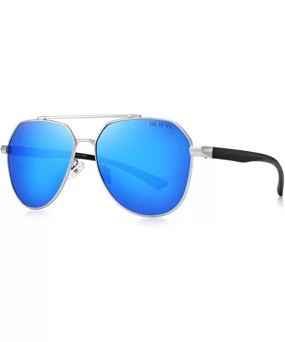 Polarized Sunglasses for Men - Fishing Sunglasses Metal Frame UV 400 Protection with TR Legs - Silver&blue - C318A36XXWM $26....