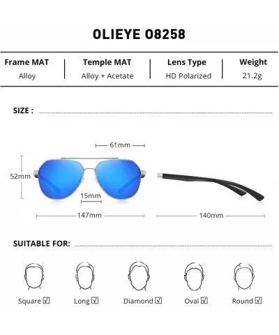 Polarized Sunglasses for Men - Fishing Sunglasses Metal Frame UV 400 Protection with TR Legs - Silver&blue - C318A36XXWM $26....