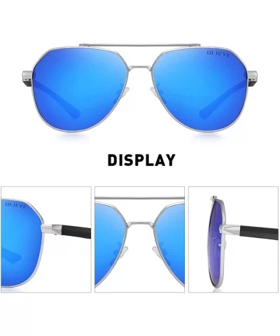 Polarized Sunglasses for Men - Fishing Sunglasses Metal Frame UV 400 Protection with TR Legs - Silver&blue - C318A36XXWM $26....