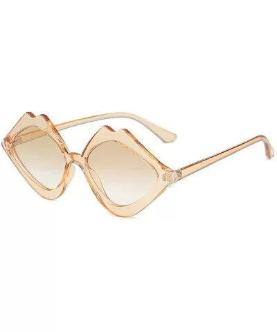 Women's Fashion Jelly Sunshade Sunglasses Integrated Candy Color Glasses - Khaki - C818QGE390D $6.40 Square