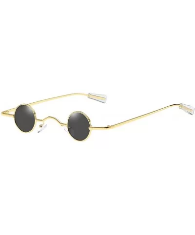 Hippie Round Lens Sunglasses Polarized - Steampunk 60's Style Eyewear - Gold - C2196RLAQ3U $9.59 Round