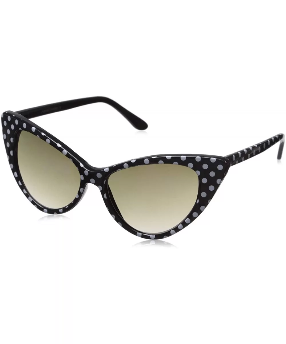 Women's Retro Oversized High Point Cat Eye Sunglasses 54mm - Black-white / Smoke Gradient - C6118SU7NFV $12.71 Cat Eye