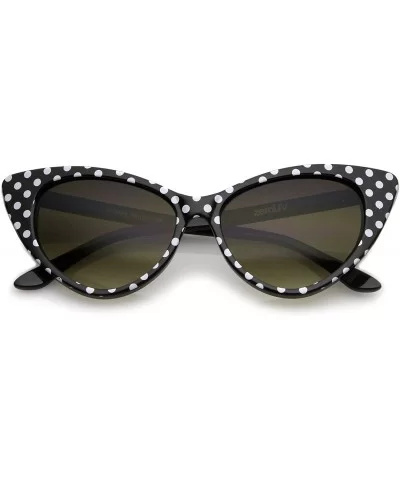 Women's Retro Oversized High Point Cat Eye Sunglasses 54mm - Black-white / Smoke Gradient - C6118SU7NFV $12.71 Cat Eye