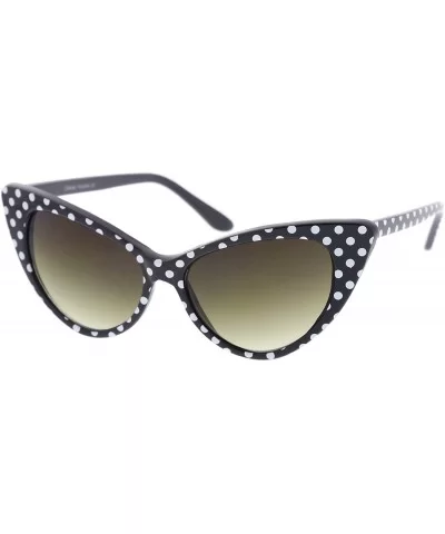 Women's Retro Oversized High Point Cat Eye Sunglasses 54mm - Black-white / Smoke Gradient - C6118SU7NFV $12.71 Cat Eye