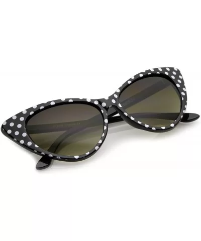 Women's Retro Oversized High Point Cat Eye Sunglasses 54mm - Black-white / Smoke Gradient - C6118SU7NFV $12.71 Cat Eye