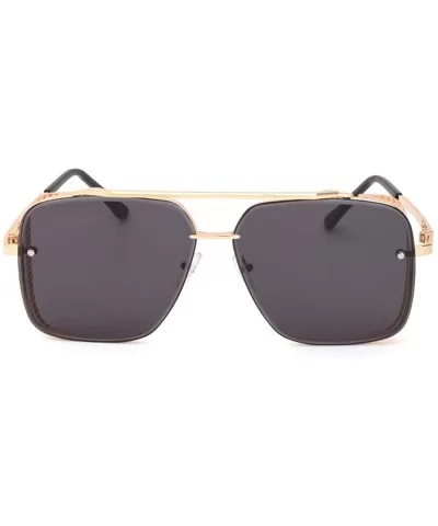 oversized retro sunglasses Steampunk shields - 1 - CG196LXL0I5 $21.65 Rimless