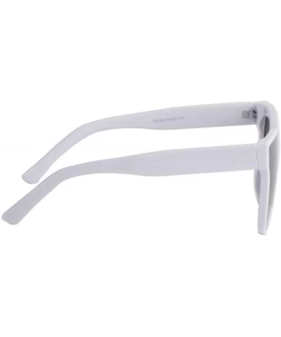 Bold Oversize Horned Rim Flat Lens Sunglasses IL1035 - White/ Black - CV18YADCAGC $17.27 Square