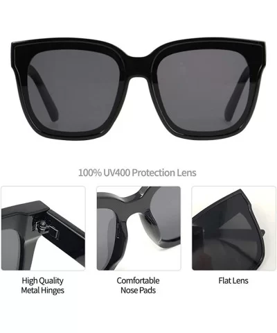 Bold Oversize Horned Rim Flat Lens Sunglasses IL1035 - White/ Black - CV18YADCAGC $17.27 Square