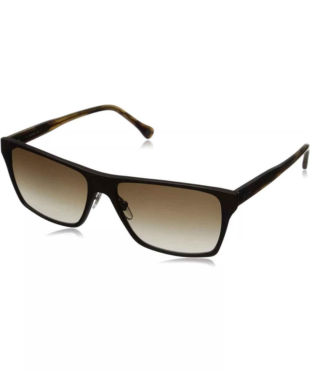 Men's Hughes Rectangular Sunglasses - Matte Brown/Brown Gradient - C311T9LDJXN $69.03 Oval