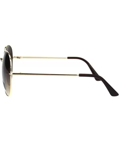 Womens Sunglasses Oversized Round Thin Metal Frame UV 400 - Gold (Brown) - CE18IS2HNQ3 $14.98 Round