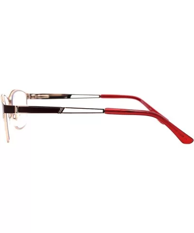 Multi-Focus Progressive Reading Glasses 3 Powers in 1 Reader Spring Hinge Metal - Red Gold - CV1988ZMA72 $23.39 Rectangular