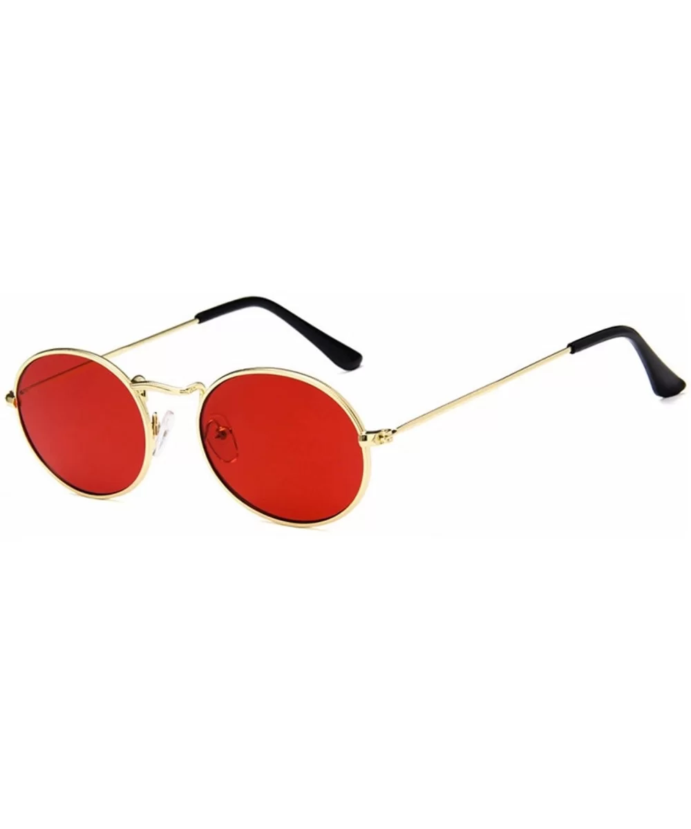 Metal Oval Sunglasses Hippie BOHO Style - CS18GMU8GUD $11.13 Oval