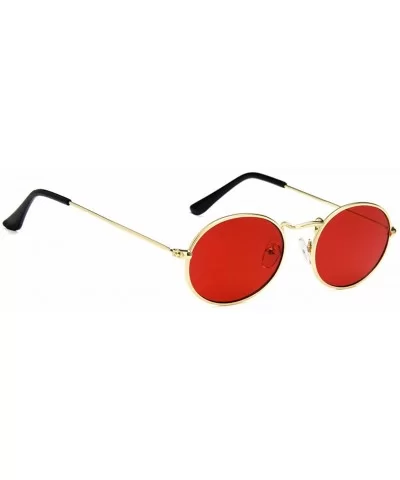 Metal Oval Sunglasses Hippie BOHO Style - CS18GMU8GUD $11.13 Oval