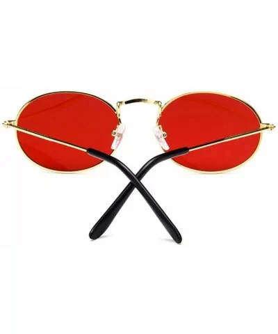 Metal Oval Sunglasses Hippie BOHO Style - CS18GMU8GUD $11.13 Oval