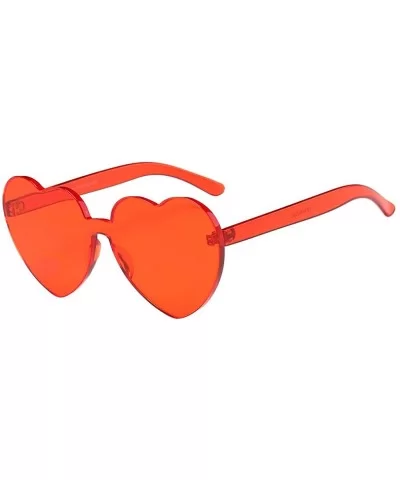 Women Fashion Heart-Shaped Shades Sunglasses Integrated UV Candy Colored Glasses - A - CT190OCZ4XK $14.96 Rectangular