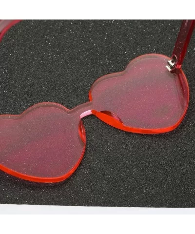 Women Fashion Heart-Shaped Shades Sunglasses Integrated UV Candy Colored Glasses - A - CT190OCZ4XK $14.96 Rectangular