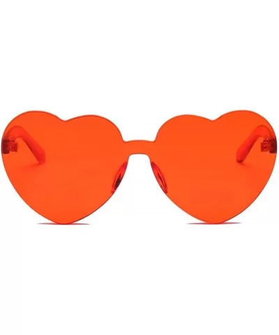 Women Fashion Heart-Shaped Shades Sunglasses Integrated UV Candy Colored Glasses - A - CT190OCZ4XK $14.96 Rectangular