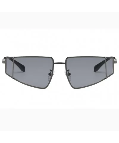 Irregular Shape Sunglasses for Women Man Metal Frame Fashion New Style Anti-Glare Sunglasses - Gray - C018SW0LSK2 $11.08 Square