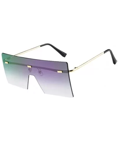 2020 New Oversized Square Sunglasses for Women Rimless Frame Candy Color Transparent Glasses - Purple - CG196SYLTA3 $11.50 Sq...