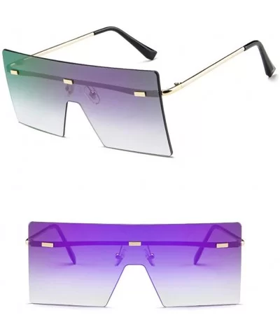 2020 New Oversized Square Sunglasses for Women Rimless Frame Candy Color Transparent Glasses - Purple - CG196SYLTA3 $11.50 Sq...