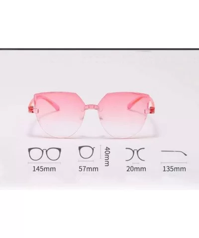 Unisex One Piece Jelly Candy Colorful Eyewear Transparent Frameless Multilateral Shaped Sunglasses - H - CC1900ECSCI $12.83 O...