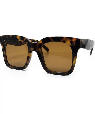 3287 Premium Oversize XL Women Men Mirror Havana Tilda Shadow Style Fashion Sunglasses - Leopard Brown - CK18I628UAG $20.17 S...